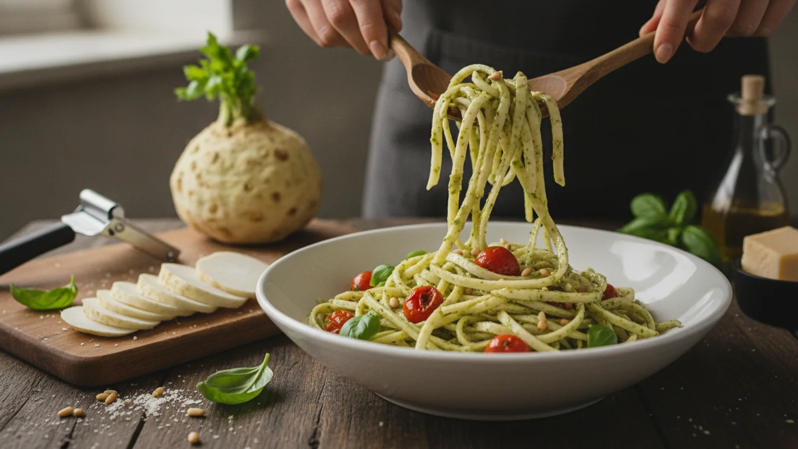 Cook Celeriac Ribbons As A Pasta Alternative