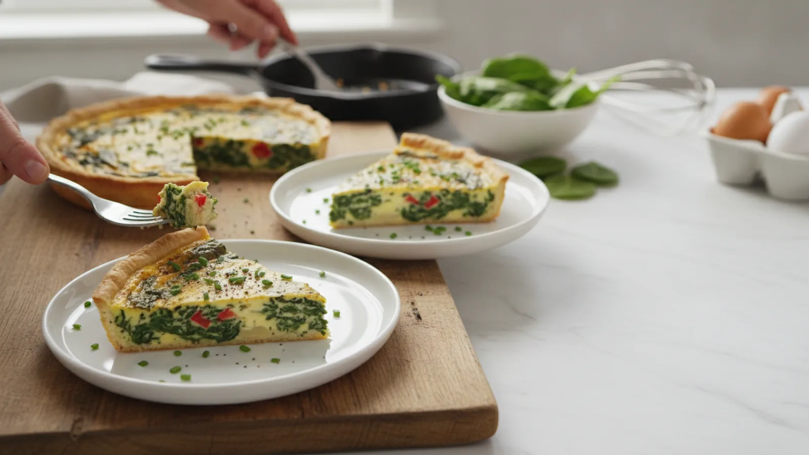 Crustless Spinach Quiche For Two